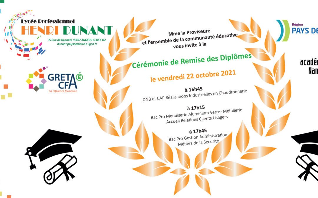 Cérémonie de remise des diplômes 2021