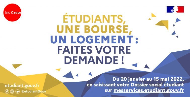 Étudiant, une bourse, un logement, faites votre demande !